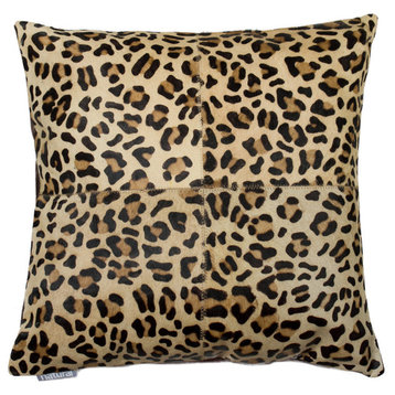 Natural Torino Quatro Large Pillow 18"x18", Leopard