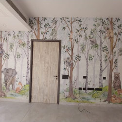 Jungle Tales, Nursery Room Wallpaper, Customised - Wallpaper