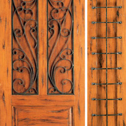 Knotty Alder Exterior Prehung Door with One Sidelite, 3-Panel - Front Doors