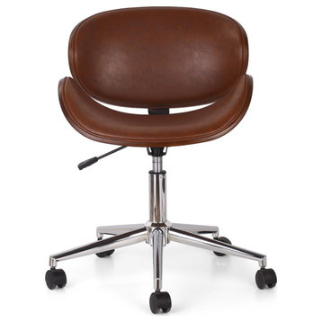 Clyo Mid-Century Modern Upholstered Swivel Office Chair