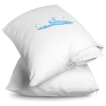 Bare Home Terry Cotton Pillow Protectors - Set of 2, King