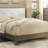 Furniture of America Sirius Solid Wood Tufted Full Bed in Gray