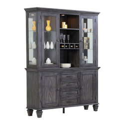 Sunset Trading - China Cabinet in Weathered Gray Finish - China Cabinets And Hutches