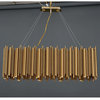 Fontan | Trendy Rectangle Gold Stainless Steel Chandelier, 39.5''