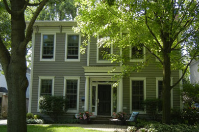 Transitional exterior home idea in Chicago