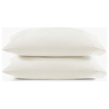 Croscill Sateen Weave 500TC 100% Egyptian Cotton Pillowcases, White, Standard