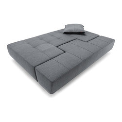 "Innovation" Long Horn Deluxe Excess Basic Dark Gray Sofa Bed / Stainless Steel - Sofas
