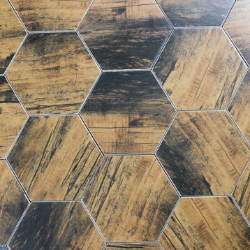 Artisan Wood 8 in x 8 in Ceramic Hexagon Tile in Birchwood
