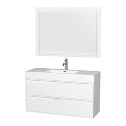 Daniella 47.3 in. W Vanity in Glossy White with Acrylic Vanity Top in White with - Bathroom Vanities And Sink Consoles