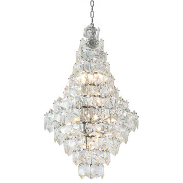 D24" Clear Crystal Chandelier With Chrome Hardware