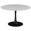 The Luna Dining Table, 48" Matte Black, Midcentury, Round