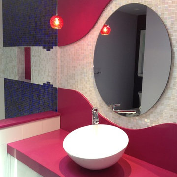Colorful Contemporary Master Bath