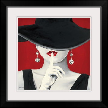 "Haute Chapeau Rouge I" Black Framed Art Print, 24"x24"x1"