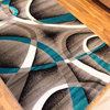 Luxe Weavers Abstract Modern Area Rug, Turquoise, 6'5"x9'2"