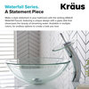 Kraus KGW-1700-PU-10-CL Waterfall 1 Hole Clear Glass Vessel - Chrome