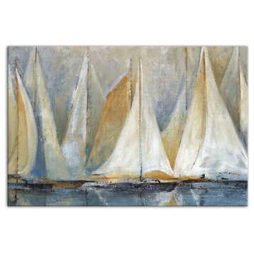 "Sailboats On Water" Canvas Wall Art, 16"x24", Unframed