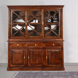 Pennsylvania Dutch Mango Wood Breakfront Sliding Door Dining Hutch - China Cabinets And Hutches