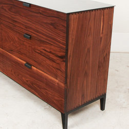 Walnut Steel Top Credenza - Dressers