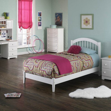 Windsor Platform Bed | Open Footrail | White