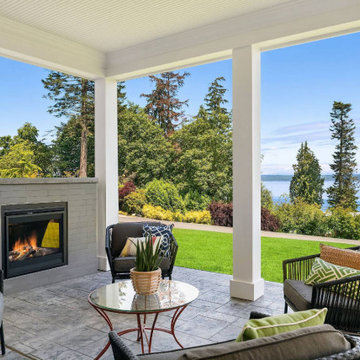 Fireplace Patio For a Coastal View