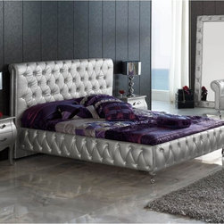 Lorena Platform Bed | Silver - Platform Beds