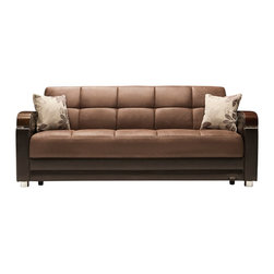Mira Microfiber Klik Klak Sleeper w/ Storage - Sleeper Sofas