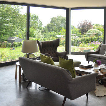 Living Room featuring Full Height Bay Windows