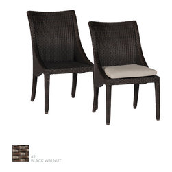 Athena Transitional Woven Resin Wicker Dining Side Chair by Summer Classics - Outdoor Dining Chairs