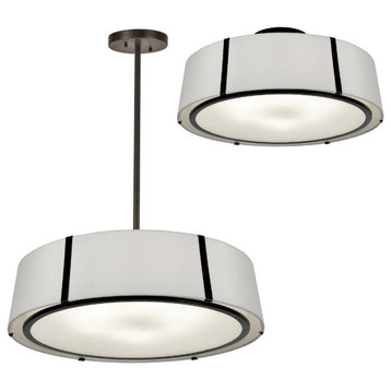 Fulton 6 Light Chandelier, Black, Not Close to Ceiling
