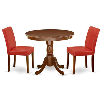 Atlin Designs 3-piece Wood Dinette Table Set in Mahogany