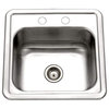 Houzer 1515-6BS Hospitality 15" Single Basin Drop In 24-Gauge - Stainless Steel