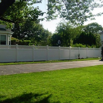 Vinyl Board Fence with Lattice Accent