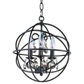 Three Light Oil Rubbed Bronze Up Chandelier