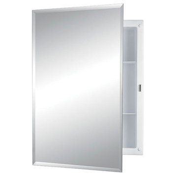 Jensen 868M22XWHZ Recessed Medicine Cabinet With Mirror and 2 Shelves, 16"x22"