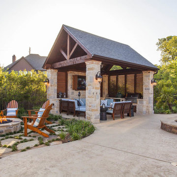 Pool Cabana with Outdoor Weatherwell Elite Aluminum Shutters