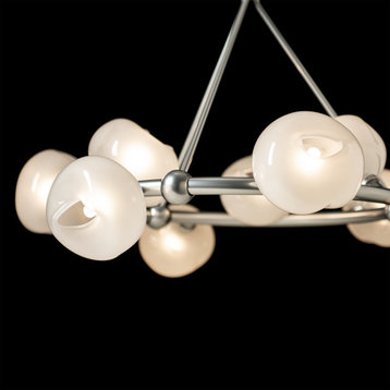 Hubbardton Forge 131069-02-FD Ume 9-Light Ring Pendant, White Finish and Frosted Glass