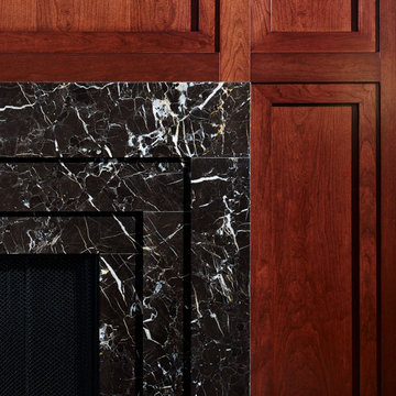 Goethe Street Residence - library fireplace detail