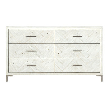 Bernhardt Loft Macauley Dresser, Brushed White/Glazed Silver