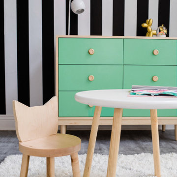 Peewee Table + Kitty Chair + Lukka Dresser