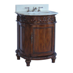Adelina 26 inch Petite Bathroom Vanity Brown Mahogany Finish - Bathroom Vanities And Sink Consoles