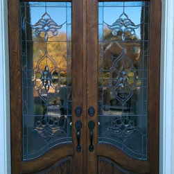 8 Foot double entryway doors - Before refinishing.  Note the heavy weathering on - Products
