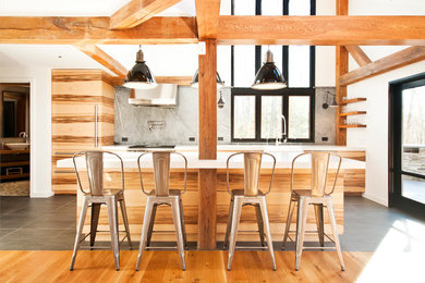 Mountain style kitchen photo in New York