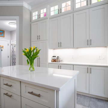 Transitional Kitchen Remodel Done With New Cabinets in a Snow Color