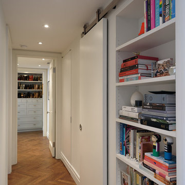 Pre-War Hallway with Bookcase and Hidden Washer/Dryer