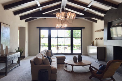 Family room - mediterranean family room idea in San Diego