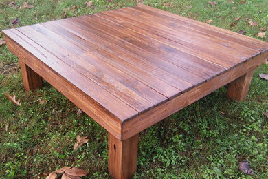 Rustic Reclaimed Dark Walnut Pallet Wood Coffee Table