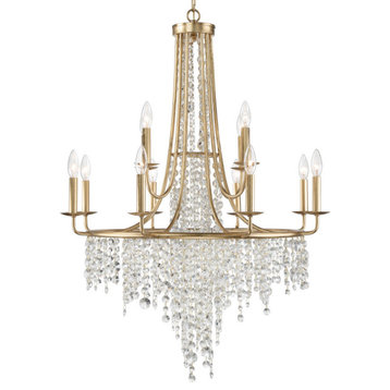 Crystorama Gabrielle 12-Light Traditional Chandelier in Antique Gold