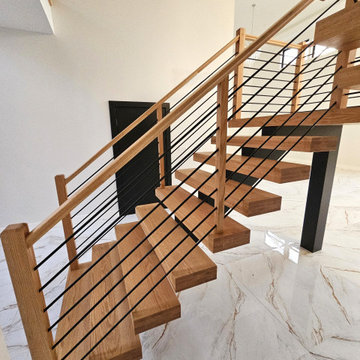 Project #143 | Floating Red Oak Staircase