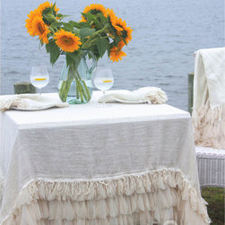 Chichi Ivory 68" Square Tablecloth - Tablecloths