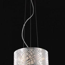 3 Light Pendant by Elegant Lighting Prism  in Chrome finish - Lighting